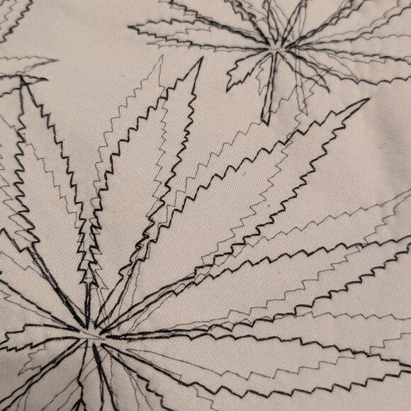 Victorious Fully Embroided Marijuana Leaf Zip Up Jacket - Picture 4 of 4